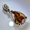 18K White Gold Necklace with 1.08 ct Natural Fancy Vivid Yellowish Brownish Orange SI2 Diamond Pendant & VVS Diamonds, ALGT Certified | Fine Jewelry