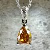 18K White Gold Necklace with 1.08 ct Natural Fancy Vivid Yellowish Brownish Orange SI2 Diamond Pendant & VVS Diamonds, ALGT Certified | Fine Jewelry