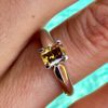 18K White Gold Ring with 0.69 ct Natural Fancy Deep Brownish Yellow-Orange SI2 Diamond, ALGT Certified | Elegant Jewelry