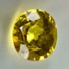 Tanzanian yellow sapphire exhibiting a luminous golden color and beautiful clarity