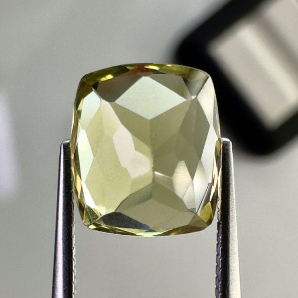 Yellow Apatite Gemstone, 3.40 Carat, Cushion Cut, Perfect Eye Clarity, Vibrant Yellow-Green Hue, Ideal for High Quality Jewelry.